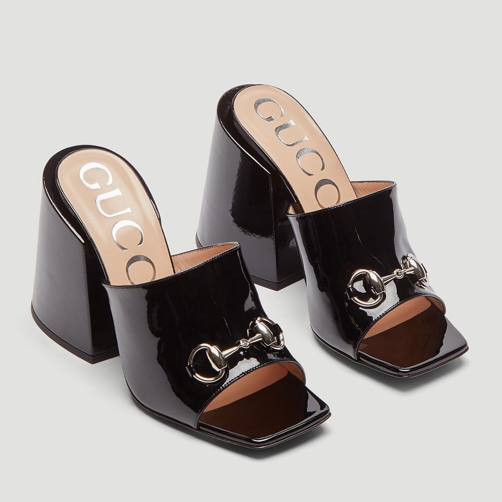 🖤 Gucci Horsebit Marmont  Chunky Heel Sandals Mules size 41